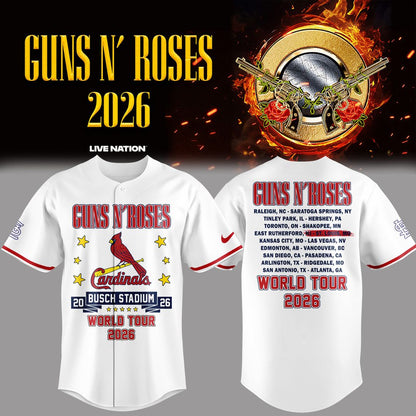 Guns N' Roses x St. Louis Cardinals - World Tour 2026 Baseball Jersey