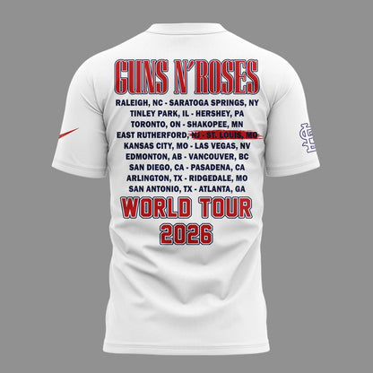 Limited Edition Guns N' Roses x St. Louis Cardinals - World Tour 2026 T-Shirt
