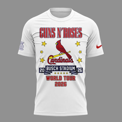 Limited Edition Guns N' Roses x St. Louis Cardinals - World Tour 2026 T-Shirt