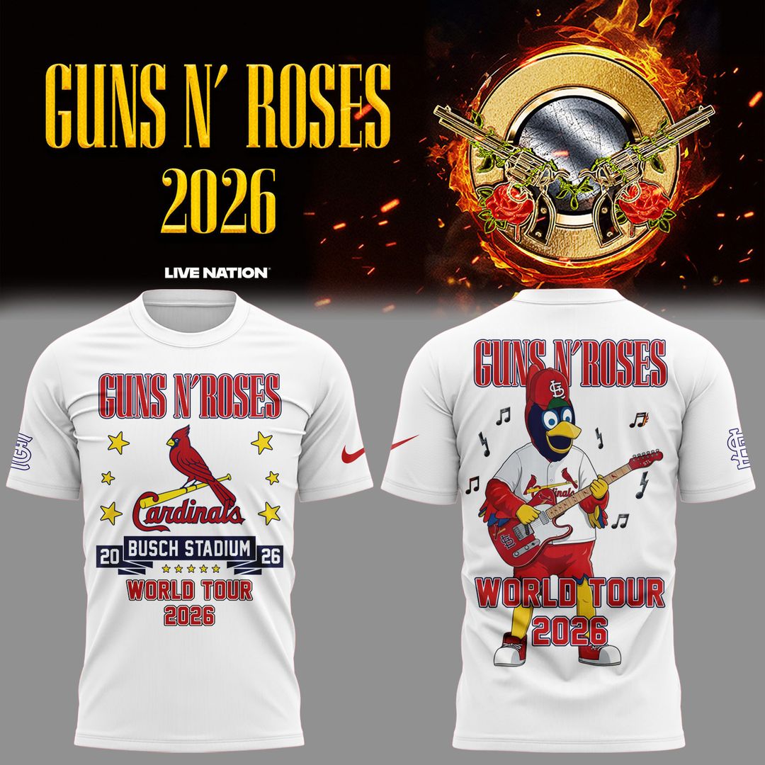 Limited Edition Guns N' Roses x St. Louis Cardinals - World Tour 2026 T-Shirt