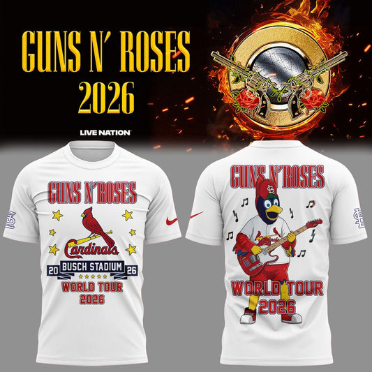 Limited Edition Guns N' Roses x St. Louis Cardinals - World Tour 2026 T-Shirt