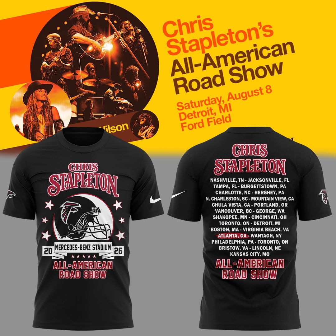 Chris Stapleton x Atlanta Falcons - All American Road Show 2026 T-Shirt