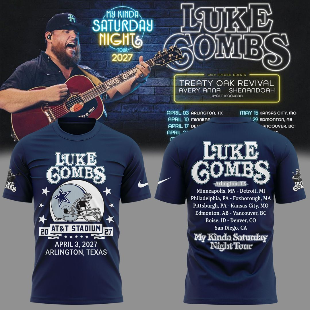 Luke Combs x Dallas Cowboys - My Kinda Saturday Night Tour 2027 T-Shirt