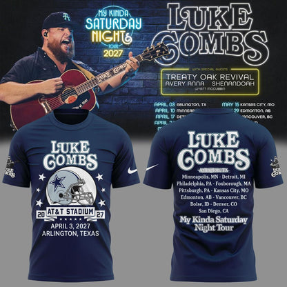 Luke Combs x Dallas Cowboys - My Kinda Saturday Night Tour 2027 T-Shirt