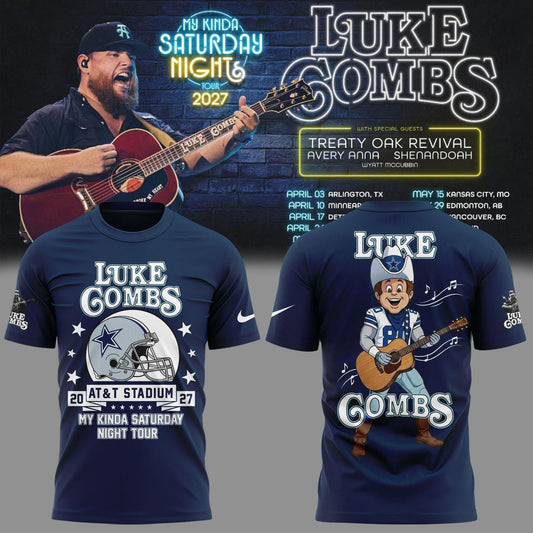 Luke Combs x Dallas Cowboys - My Kinda Saturday Night Tour 2027 T-Shirt