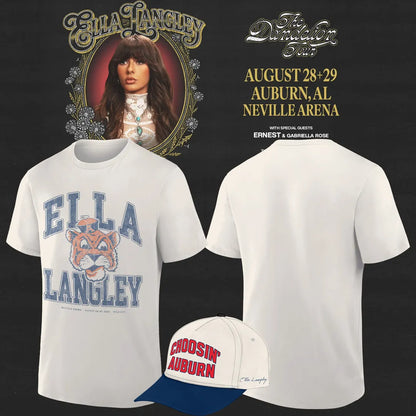Auburn Tigers x Ella Langley – The Dandelion Tour 2026 Neville Arena Combo T-Shirt