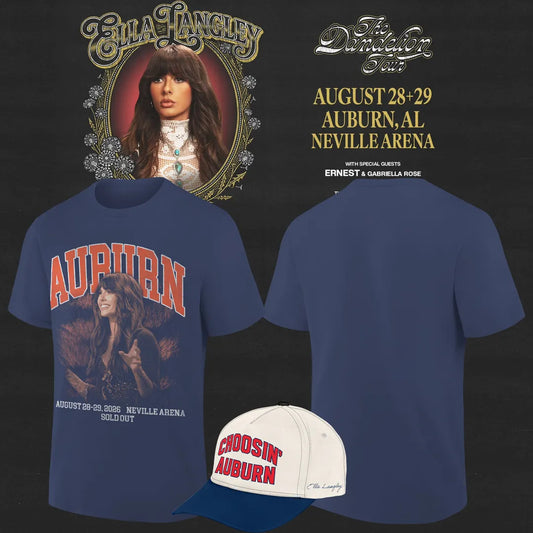 Auburn Tigers x Ella Langley – The Dandelion Tour 2026 Neville Arena Combo T-Shirt