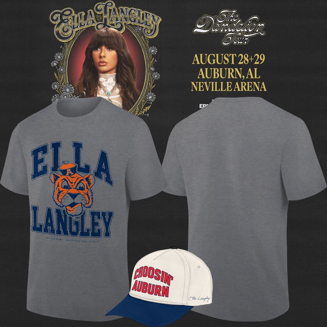 Auburn Tigers x Ella Langley – The Dandelion Tour 2026 Neville Arena Combo T-Shirt