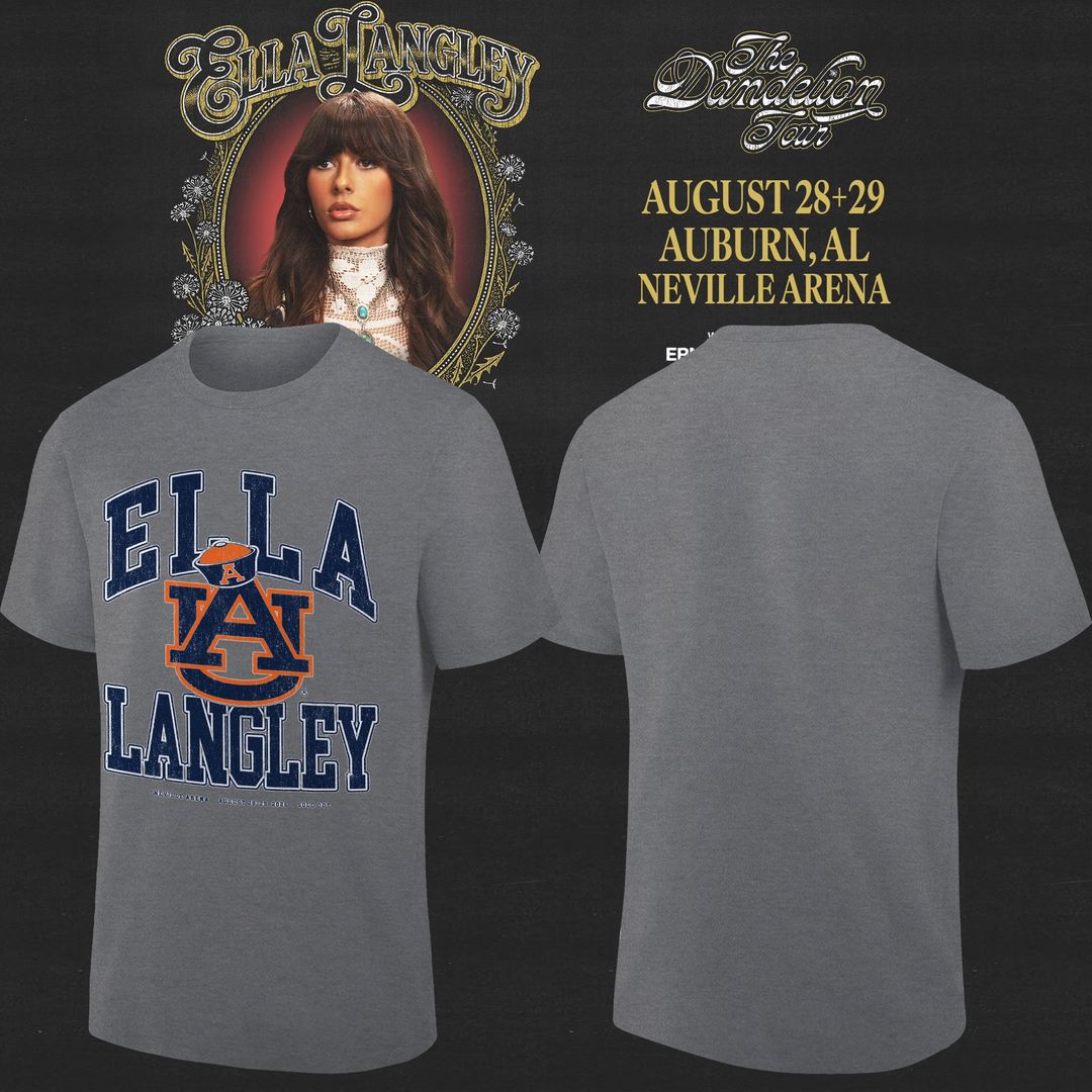 Auburn Tigers x Ella Langley – The Dandelion Tour 2026 Neville Arena Combo T-Shirt