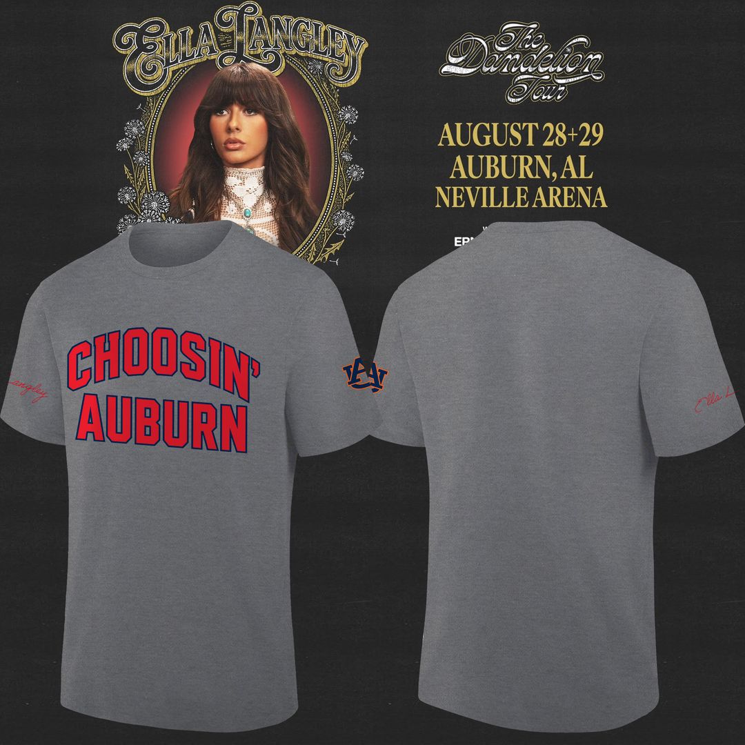 Auburn Tigers x Ella Langley – The Dandelion Tour 2026 Neville Arena Combo T-Shirt