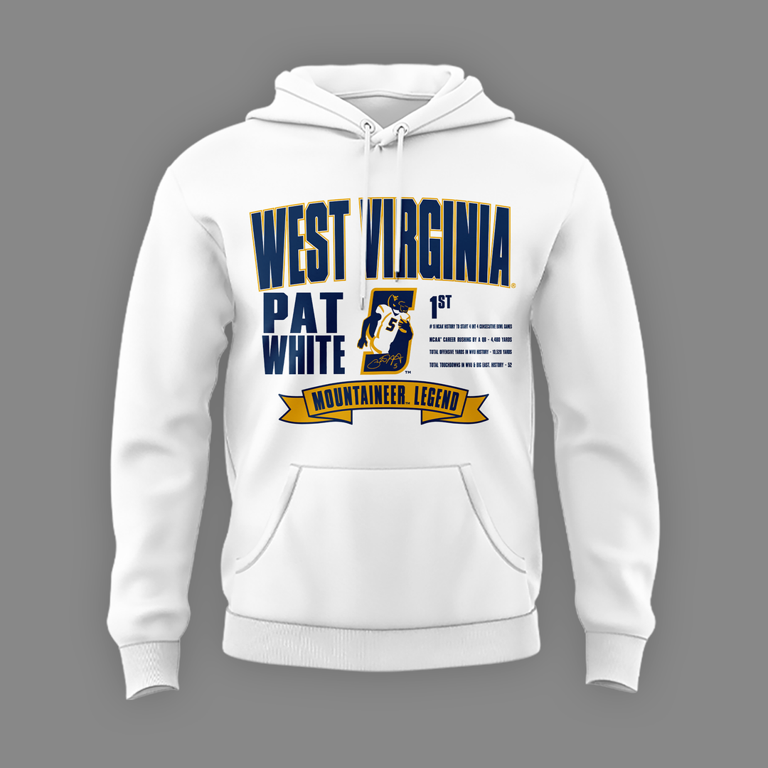 Limited Edition West Virginia Football Pat White Hoodie 2026