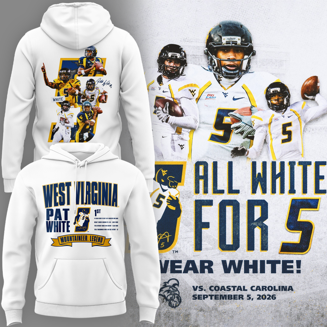 Limited Edition West Virginia Football Pat White Hoodie 2026