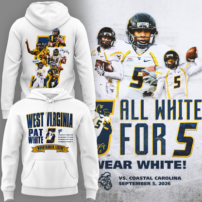 Limited Edition West Virginia Football Pat White Hoodie 2026