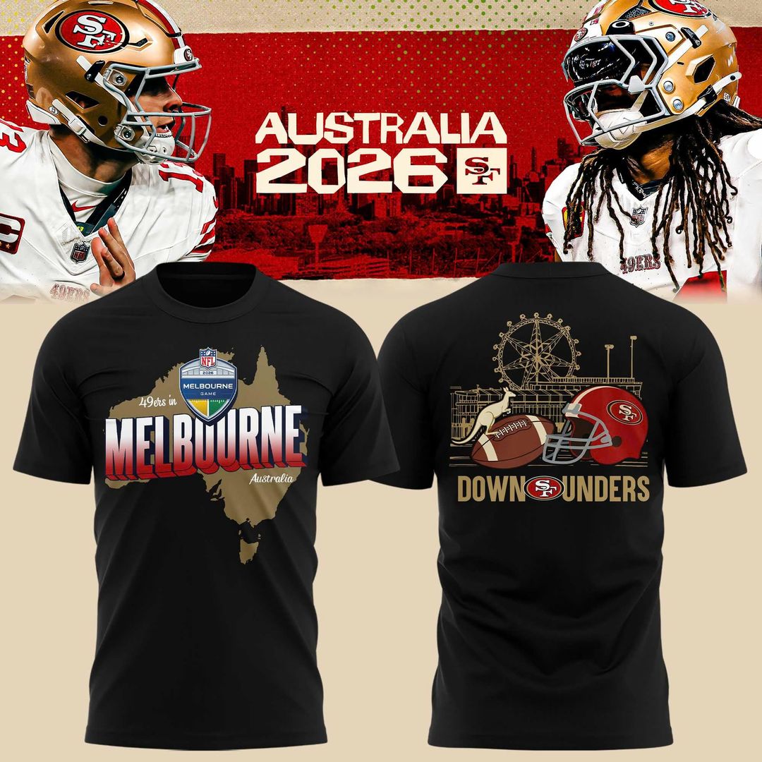 San Francisco 49ers Melbourne Australia '26 Shirt | Retro Football Kangaroo Graphic T-shirt