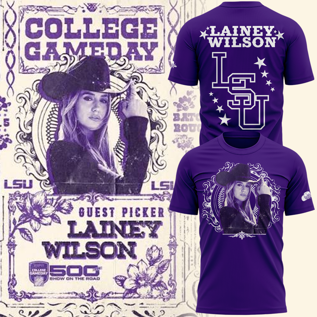 Limited Edition LSU Football x Lainey Wilson White T-Shirt