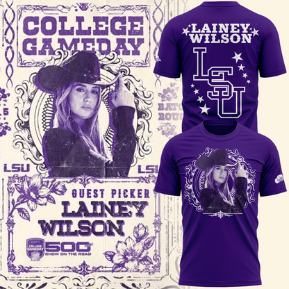 Limited Edition LSU Football x Lainey Wilson White T-Shirt