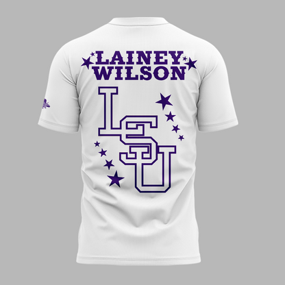 Limited Edition LSU Football x Lainey Wilson White T-Shirt