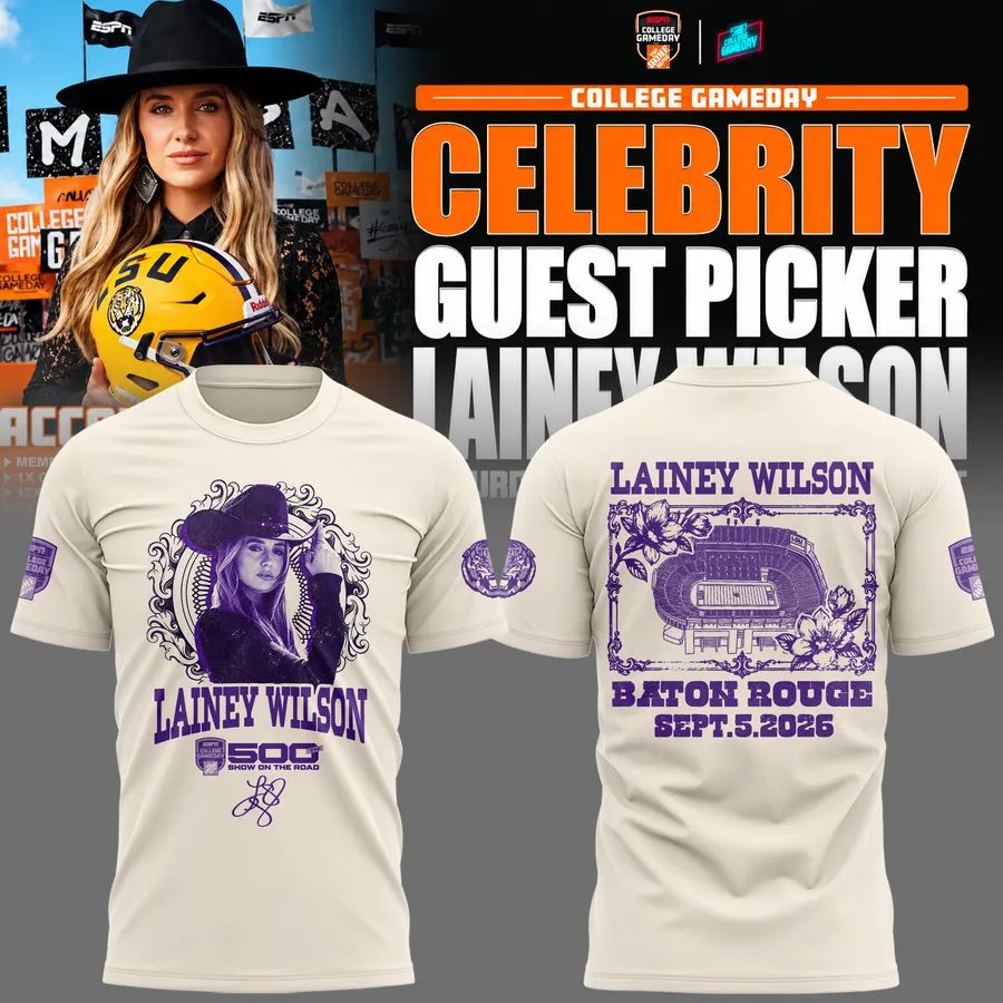 Limited Edition LSU Football x Lainey Wilson White T-Shirt