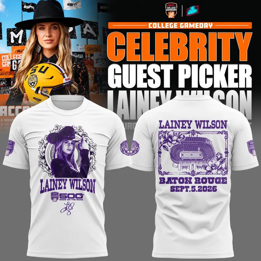 Limited Edition LSU Football x Lainey Wilson White T-Shirt