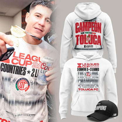Sudadera y Gorra Toluca FC Campeón de Leagues Cup 2026 – Campeón de México