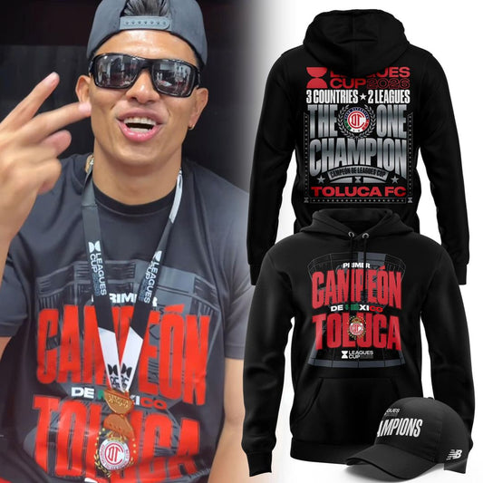 Sudadera y Gorra Toluca FC Campeón de Leagues Cup 2026 – Campeón de México
