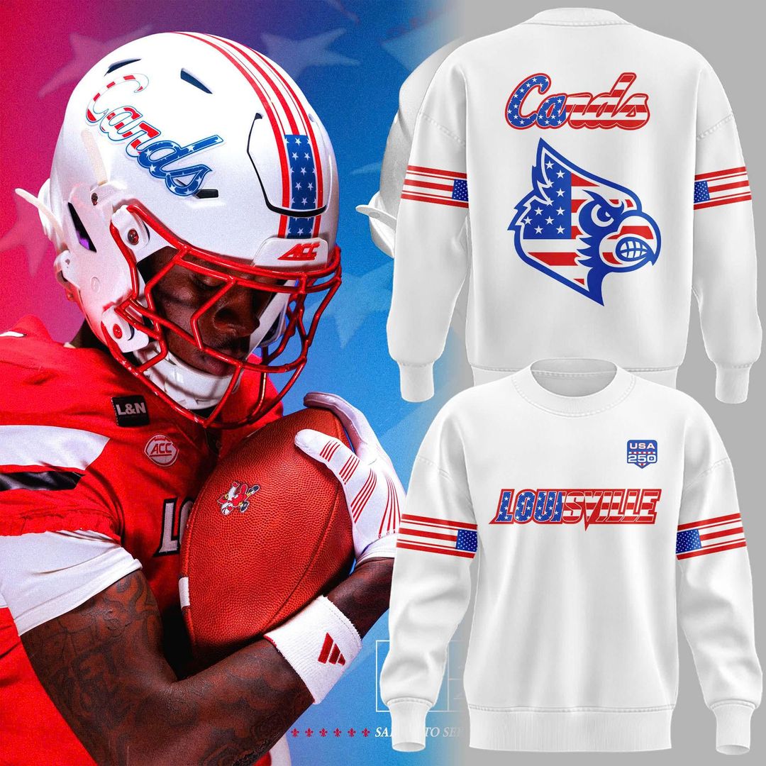 Louisville Cardinals Football "Salute to Service" White Sweatshirt
