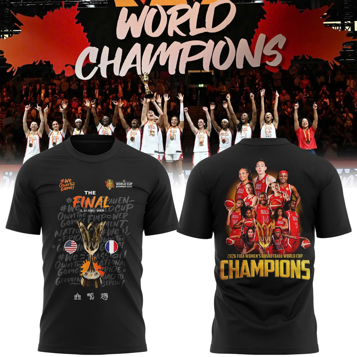 Limited Edition USA Women’s Basketball 2026 FIBA World Cup Champions T-shirt