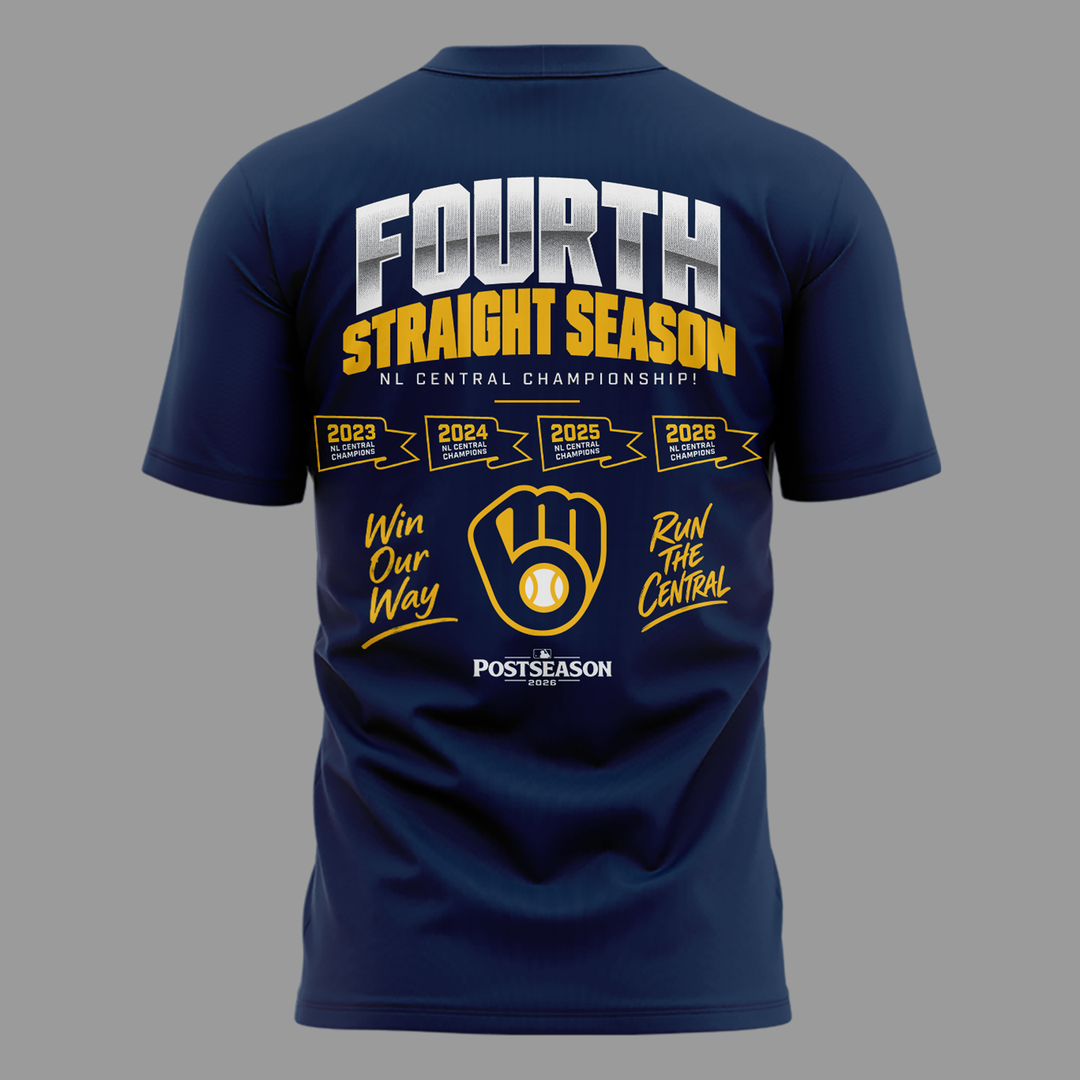 Milwaukee Brewers Fanatics 2026 NL Central Division Champions Locker Room T-Shirt