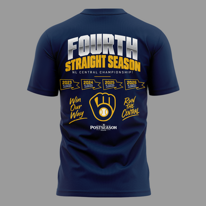 Milwaukee Brewers Fanatics 2026 NL Central Division Champions Locker Room T-Shirt