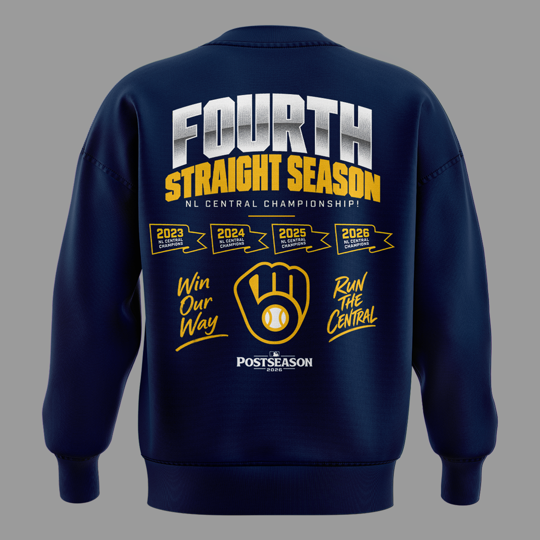 Milwaukee Brewers Fanatics 2026 NL Central Division Champions Locker Room Sweatshirt