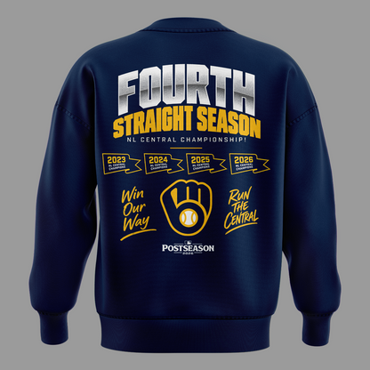 Milwaukee Brewers Fanatics 2026 NL Central Division Champions Locker Room Sweatshirt