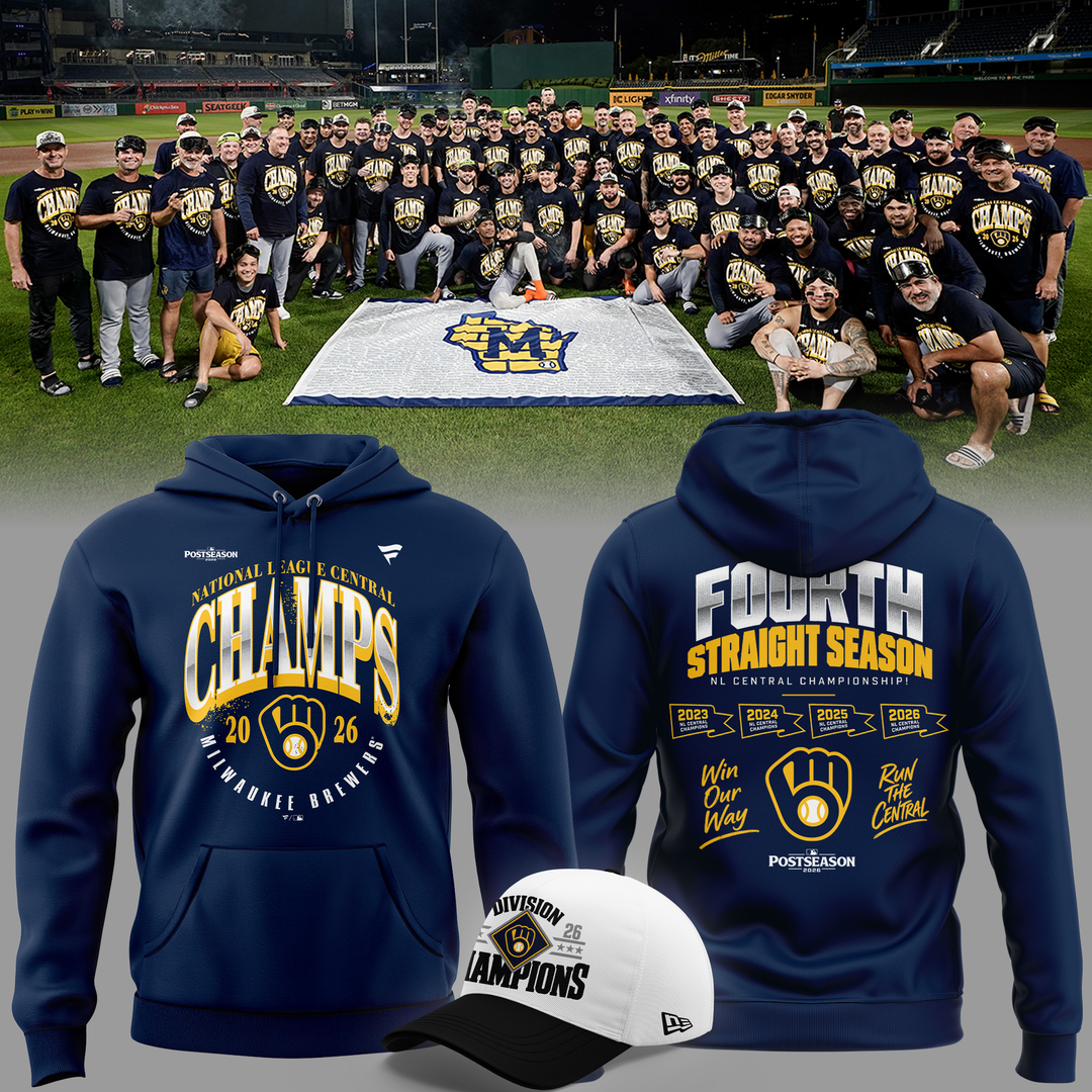 Milwaukee Brewers Fanatics 2026 NL Central Division Champions Locker Room Hoodie