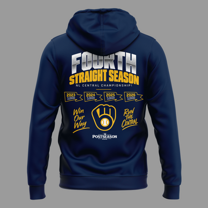 Milwaukee Brewers Fanatics 2026 NL Central Division Champions Locker Room Hoodie