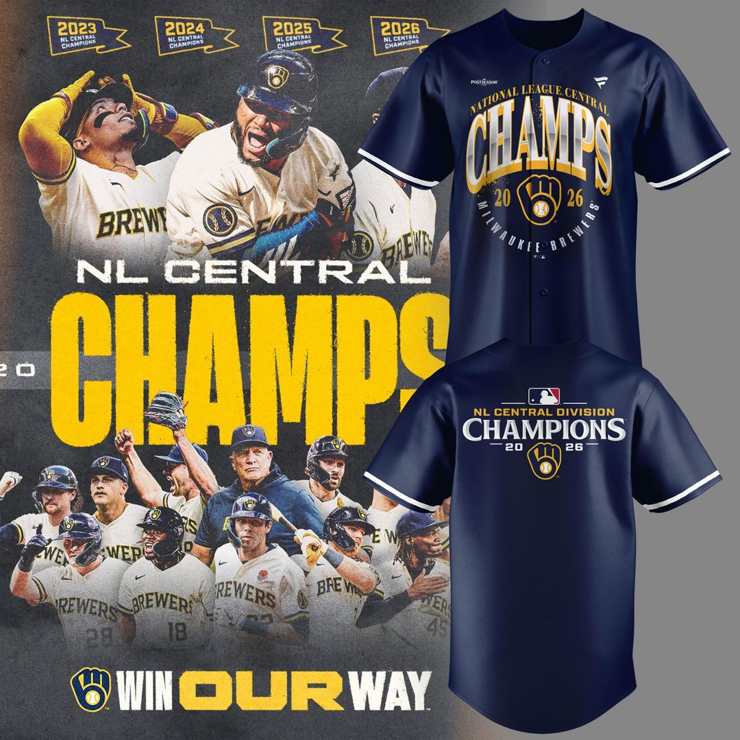 Milwaukee Brewers The FIRST 4-Peat in NL Central History 🏆🏆🏆🏆 Win Our Way 2026 Baseball Jersey