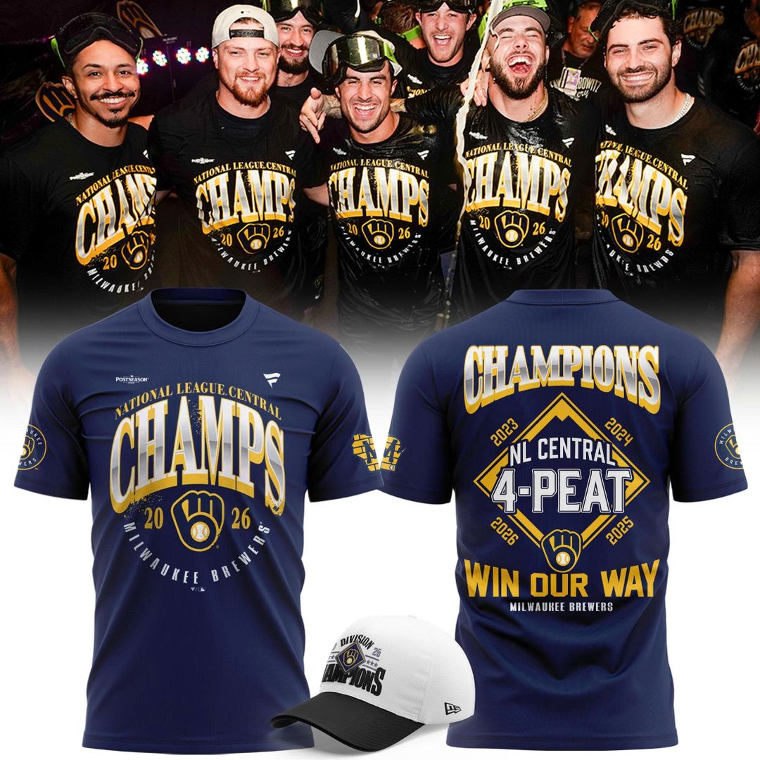 Milwaukee Brewers Fanatics 2026 NL Central Division Champions Locker Room T-Shirt