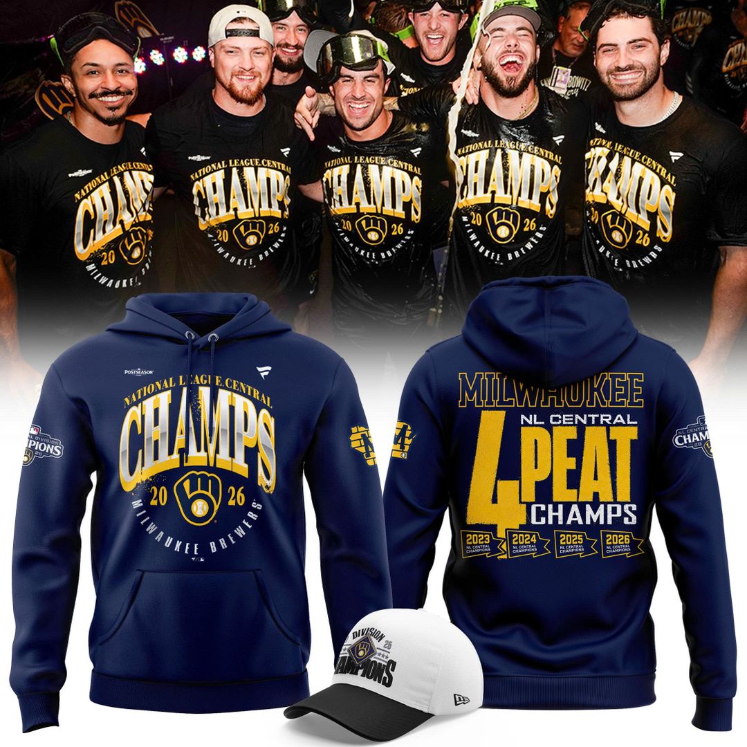 Milwaukee Brewers Fanatics Navy 2026 NL Central Division Champions Locker Room Hoodie