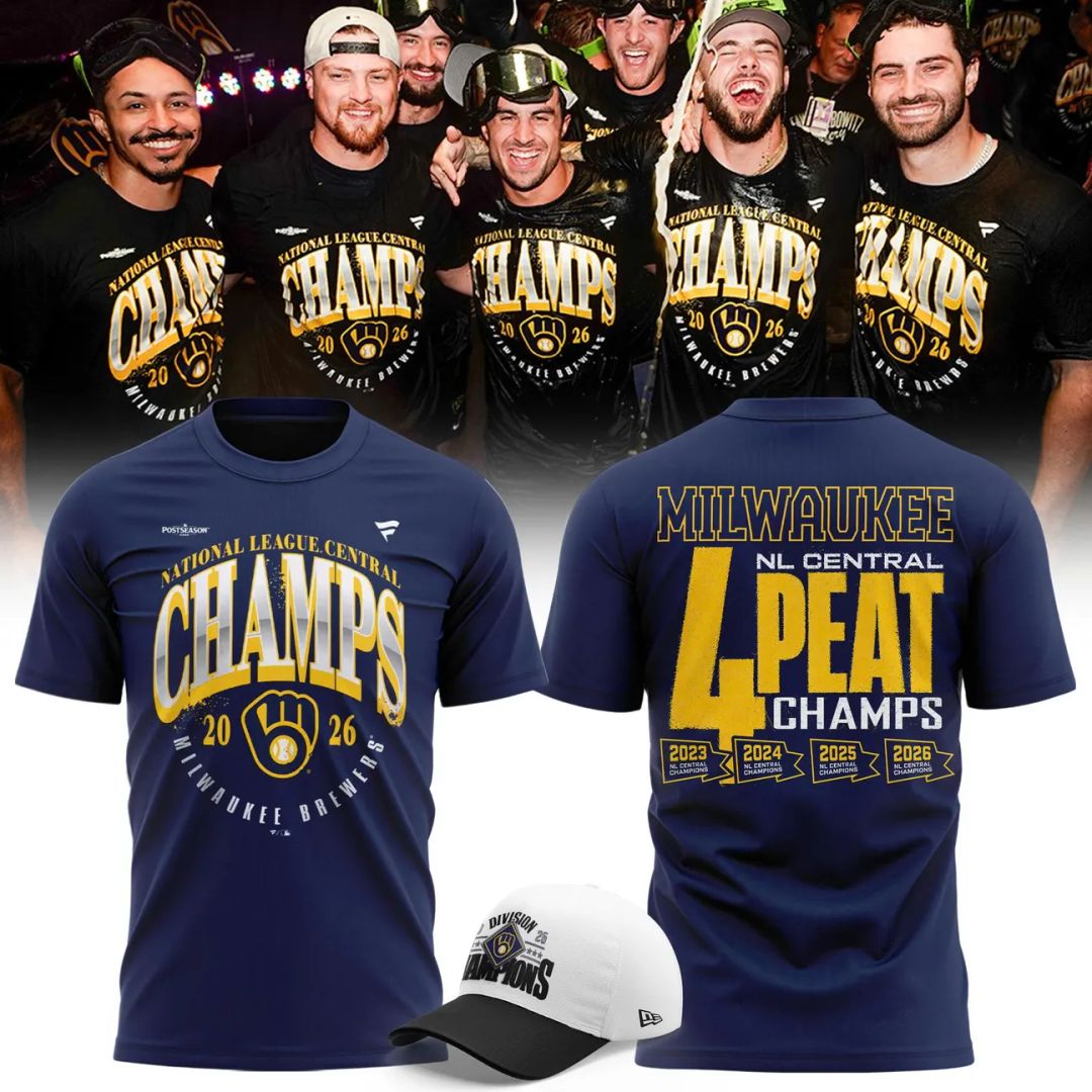 Milwaukee Brewers Fanatics 2026 NL Central Division Champions Locker Room T-Shirt