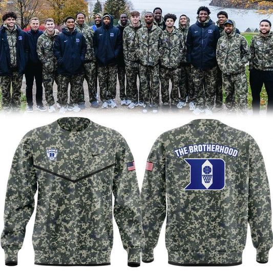 2025 Duke Men's Basketball Salute to Service Camo Sweatshirt