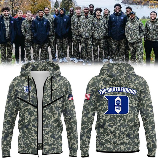 2025 Limited Edition Camo Zip Hoodie Duke Men’s Basketball Military Appreciation