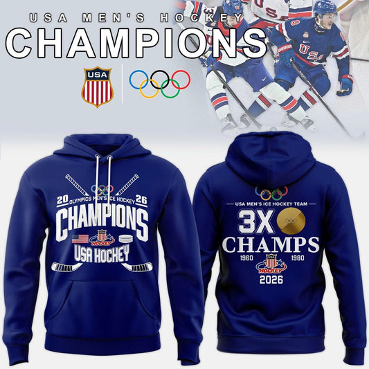 USA Men’s Ice Hockey Team Olympic 2026 Champions Hoodie