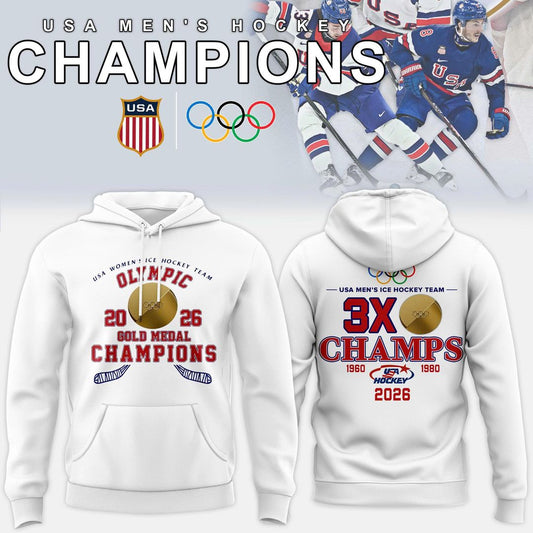 USA Men’s Ice Hockey Team Olympic 2026 Champions Hoodie