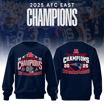 New England Patriots 2025 AFC East Champions Sweatshirt Limited Edition