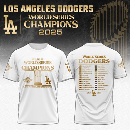 Los Angeles Dodgers Back to Back 2025 World Series Champions Combo Shirt