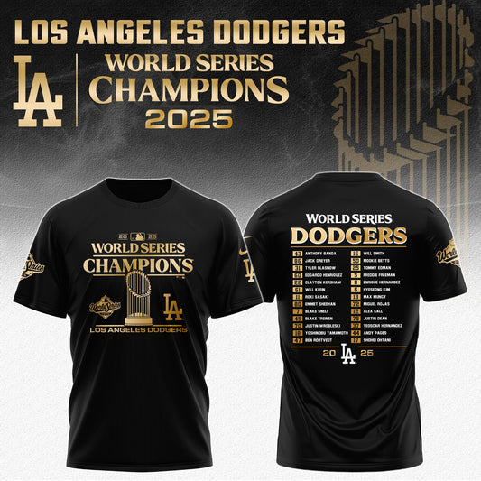 Los Angeles Dodgers Back to Back 2025 World Series Champions Combo Shirt