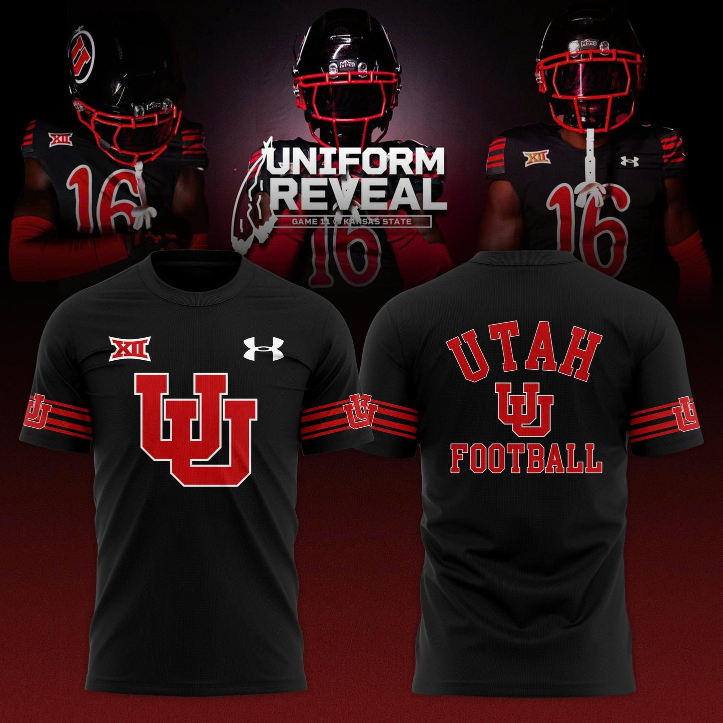 Utah Utes Black Throwbacks Combo TShirt