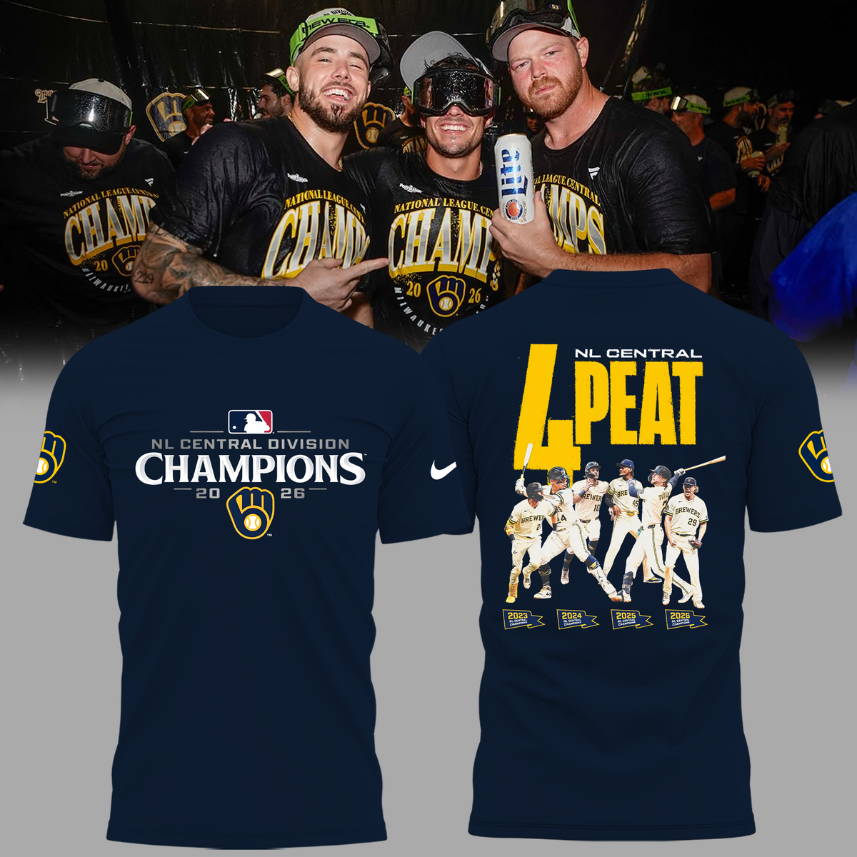 Limited Edition Milwaukee Brewers 2026 NL Central Division Champions T-shirt