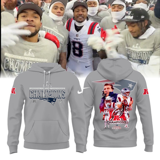 New England Patriots 2025 AFC Conference Champions Hoodie