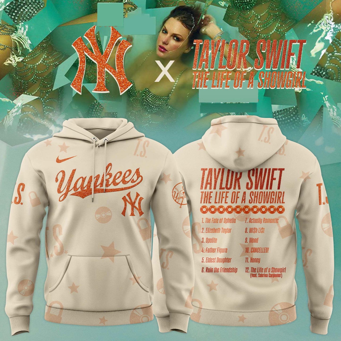 MLB x Taylor Swift The Life of a Showgirl� 2025 Limited Editions Jersey Hoodie