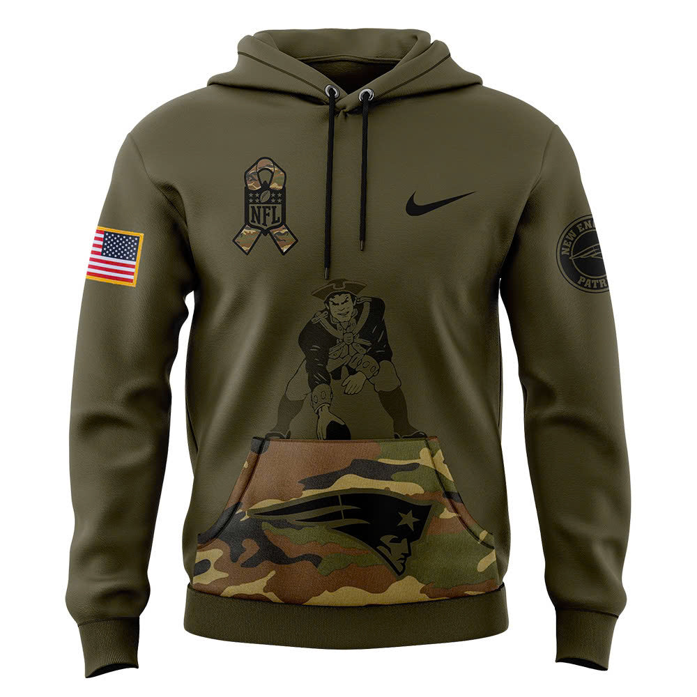 Special New New England Patriots Salute to Service 2025 Hoodie