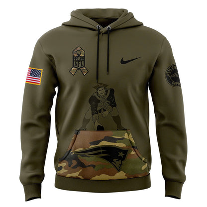 Special New New England Patriots Salute to Service 2025 Hoodie
